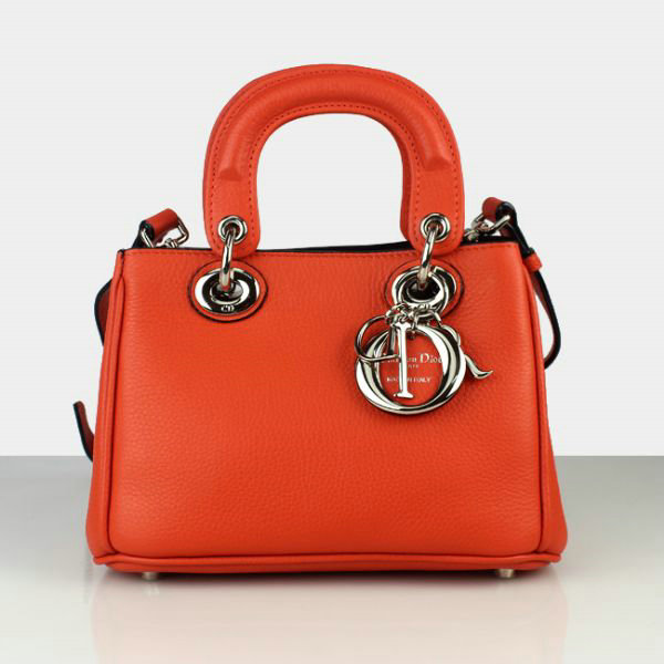 mini dior diorissimo original calfskin leather bag 44375 orange&purple